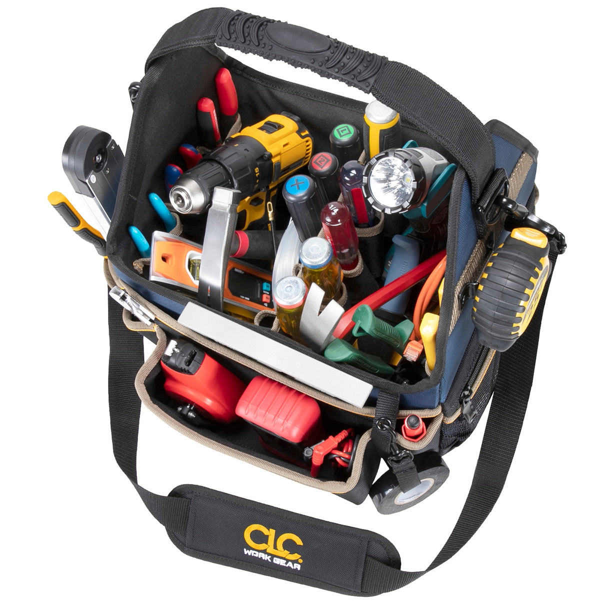 CUSTOM LEATHERCRAFT Custom Leathercraft PB1531 13-Inch Molded Base Electrical/HVAC Tool Carrier