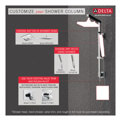 DELTA FAUCET Delta Faucet 58410 Emerge Angular Shower Column, 15 in Shower Arm, Wall Installation