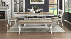 ACME ACME 5865 Glen Meadows White and Oak Finish Dining Table Set