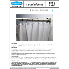 BOBRICK BOBRICK 204-2 White Vinyl Shower Curtain