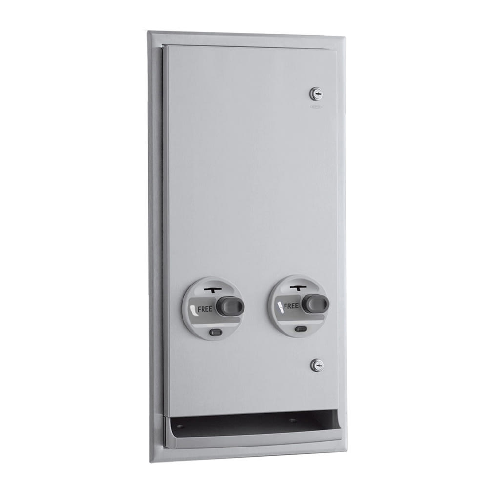 BOBRICK Bobrick 3706C ClassicSeries Recessed or Semi-Recessed Sanitary Napkin/Tampon Vendor