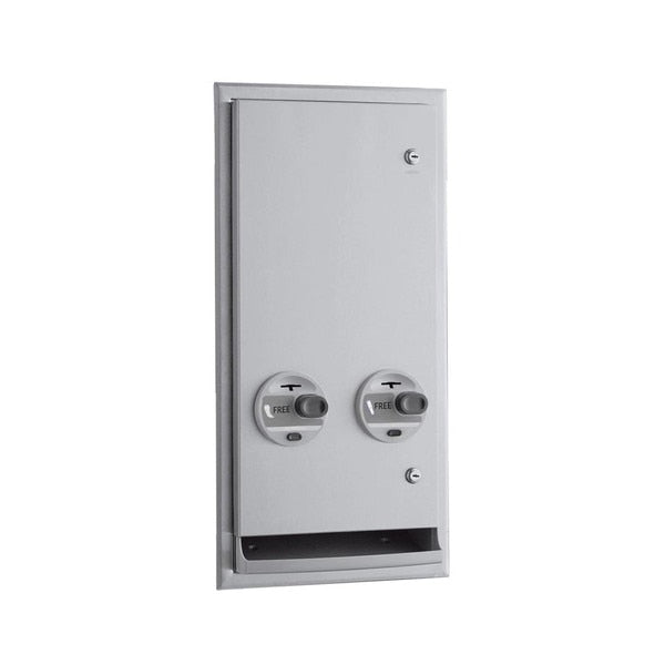 BOBRICK Bobrick 3706C ClassicSeries Recessed or Semi-Recessed Sanitary Napkin/Tampon Vendor