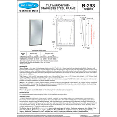 BOBRICK BOBRICK 2931830 Fixed-Position Tilt Mirror 18 x 30 Inches