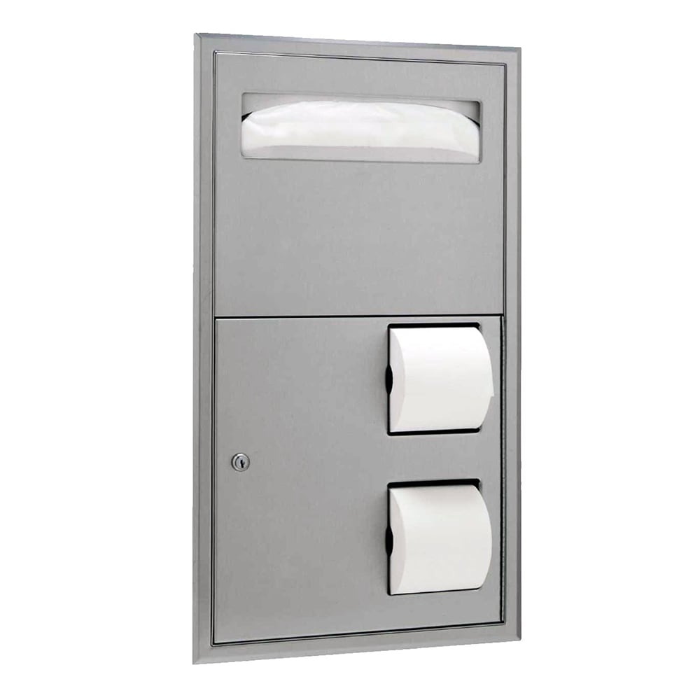 BOBRICK Bobrick 3474 ClassicSeries Recessed Seat Cover and Toilet Tissue Dispenser