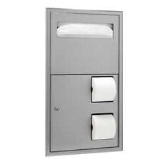 BOBRICK Bobrick 3474 ClassicSeries Recessed Seat Cover and Toilet Tissue Dispenser