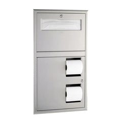 BOBRICK Bobrick 3474 ClassicSeries Recessed Seat Cover and Toilet Tissue Dispenser