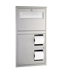 BOBRICK Bobrick 3474 ClassicSeries Recessed Seat Cover and Toilet Tissue Dispenser