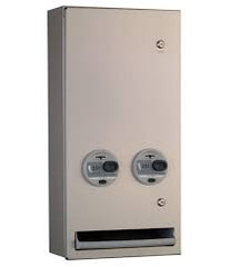 BOBRICK Bobrick 370634C TrimLineSeries Semi-Recessed Sanitary Napkin/Tampon Dispenser