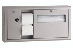 BOBRICK BOBRICK 30929 Surface-Mounted Toilet Tissue, Seat Cover Dispenser, and Waste Disposal