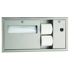 BOBRICK BOBRICK 30929 Surface-Mounted Toilet Tissue, Seat Cover Dispenser, and Waste Disposal