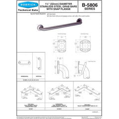 BOBRICK BOBRICK 5806X48 Straight Grab Bar