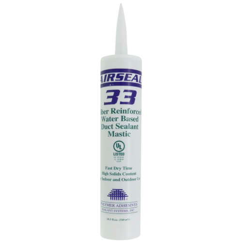 POLYMER ADHESIVES Polymer Adhesives AS33-T Gray Airseal 33 Fiber Reinforced Water-Based Duct Sealant Mastic 10.5 oz.