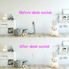 SLEEK SOCKET Sleek Socket 9-C-STD-W Wall Plate with 9ft 3-Outlet Extension Cord - White