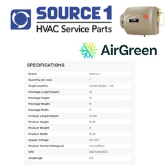 YORK SOURCE1 BP4000MT Humidifier 3 GPH 24V Manual Humidistat Drainless