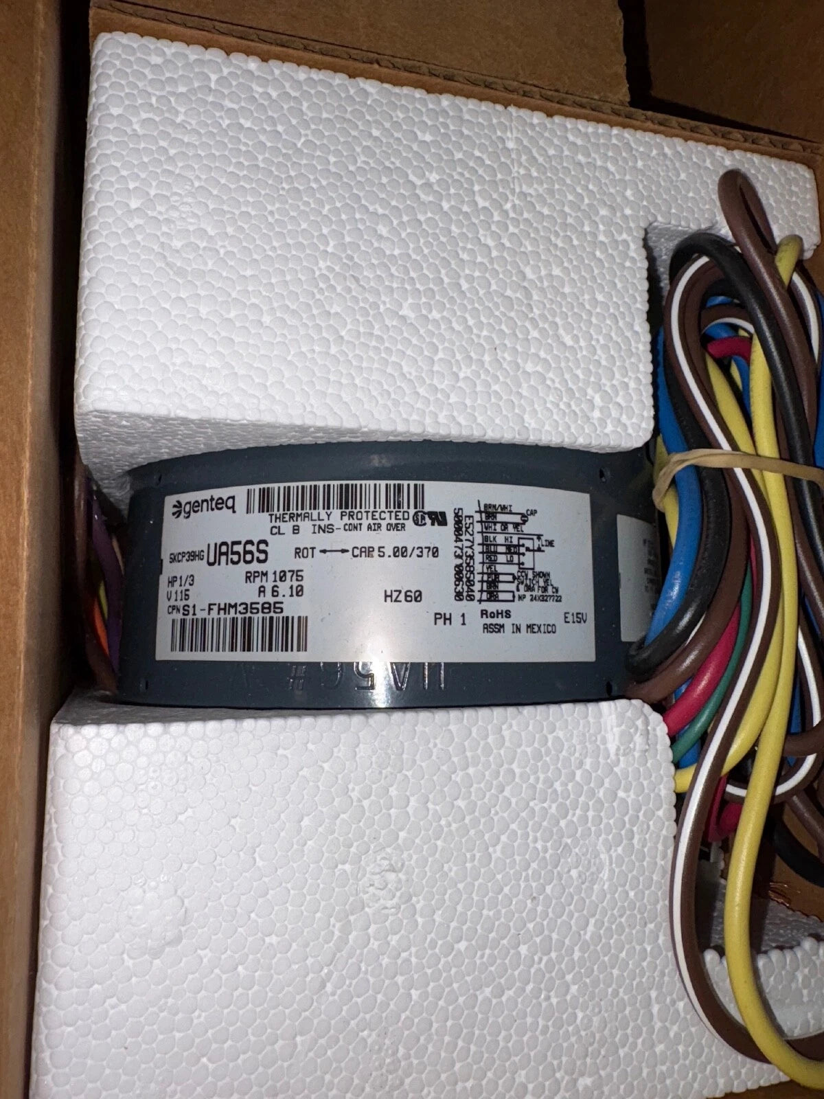 YORK SOURCE1 FHM3585 Direct Drive Blower Motor 115V 48 Frame
