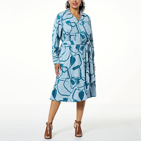 SOVAL SOVAL 846-140 Faux Suede Wrap Tie Dress