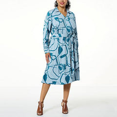 SOVAL SOVAL 846-140 Faux Suede Wrap Tie Dress