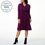 SOVAL SOVAL 846-140 Faux Suede Wrap Tie Dress