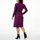 SOVAL SOVAL 846-140 Faux Suede Wrap Tie Dress