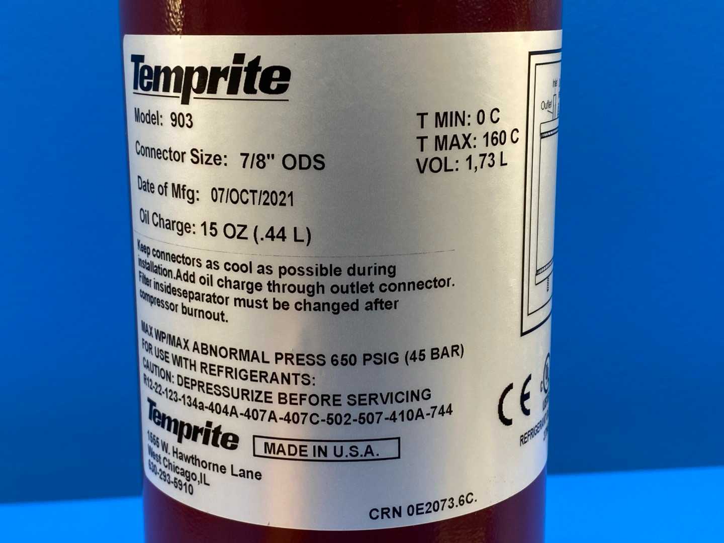 TEMPRITE TEMPRITE 903 Coalescent Oil Separator