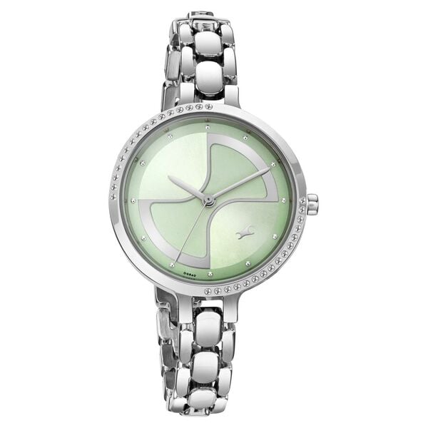 TITAN TITAN 6311 Pulse Quartz Analog Green Dial Metal Strap Watch for Girls