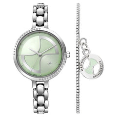 TITAN TITAN 6311 Pulse Quartz Analog Green Dial Metal Strap Watch for Girls