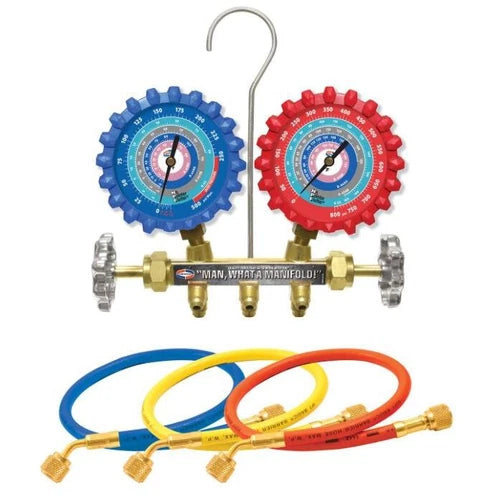 UNIWELD Uniweld A2LM5H 2-Valve Brass Manifold Set with 5' Hoses