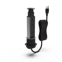 LEGRAND Wiremold POPUP-BK Pop Up Tower, 125V, 2 Outlets, 1 USB-A, 1 USB-C