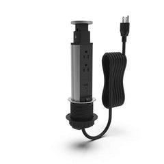 LEGRAND Wiremold POPUP-BK Pop Up Tower, 125V, 2 Outlets, 1 USB-A, 1 USB-C