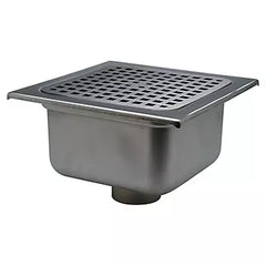 ZURN ZURN FD-2378-NH4-H 8x 8 Cast Iron Floor Sink with 1/2 Grate, 4 No-Hub Connection, and 6 Sump Depth