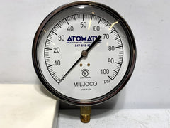 MILJOCO MILJOCO P4598L05 Pressure Gauge 0-100 PSI 1/4 NPT Bottom Mount
