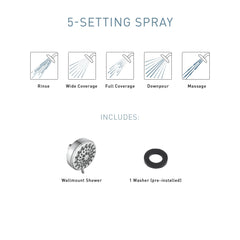 MOEN MOEN 23026EP Adler Four-Function Eco-Performance Showerhead
