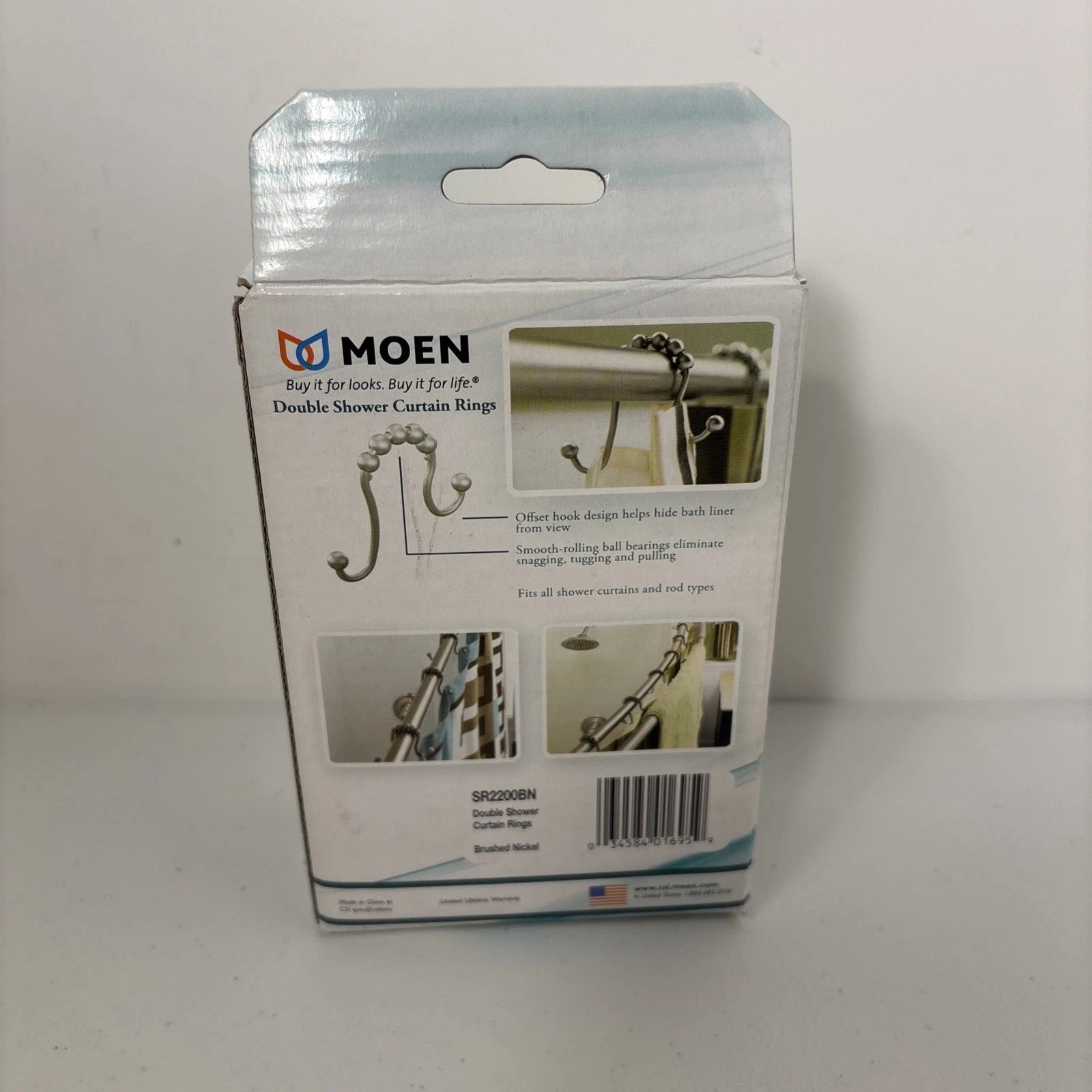 MOEN Moen SR2200BN Brushed Nickel Shower Curtain Rings - Set of 12