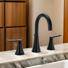 MOEN Moen TV64433BL Moen Jase Two-Handle Widespread Bathroom Faucet 1.2 GPM