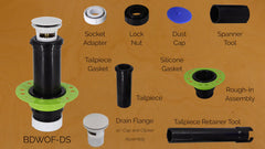 MOUNTAIN PLUMBING Mountain Plumbing BDWOF-DSNSTRIM/PW Freestanding Tub Drain Trim Kit without Overflow