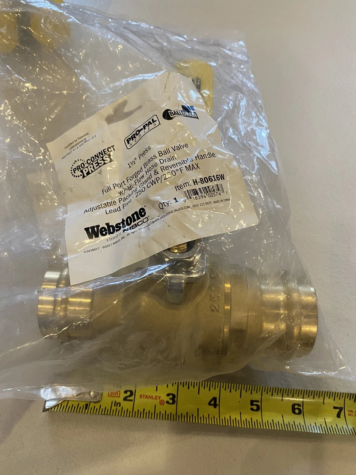 NIBCO NIBCO H-80616W Press x Press Full Port Ball Valve with Drain