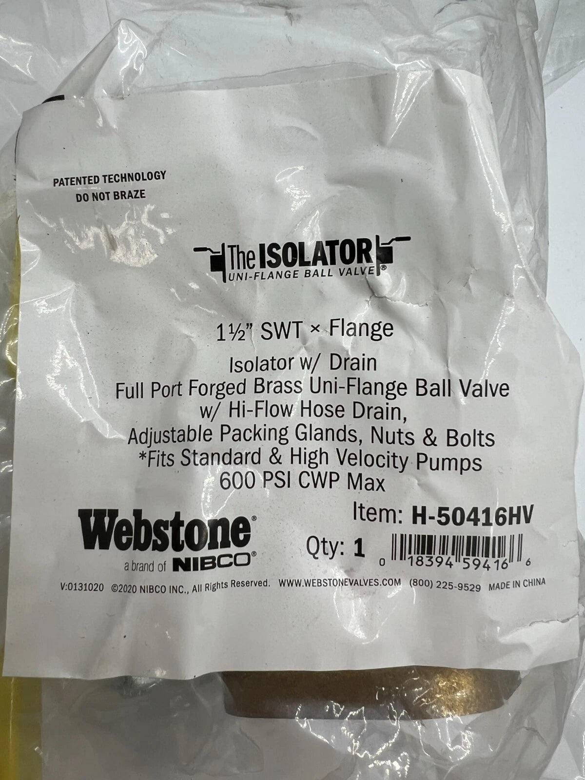 NIBCO NIBCO H-50416 Isolator Uni-Flange Ball Valve