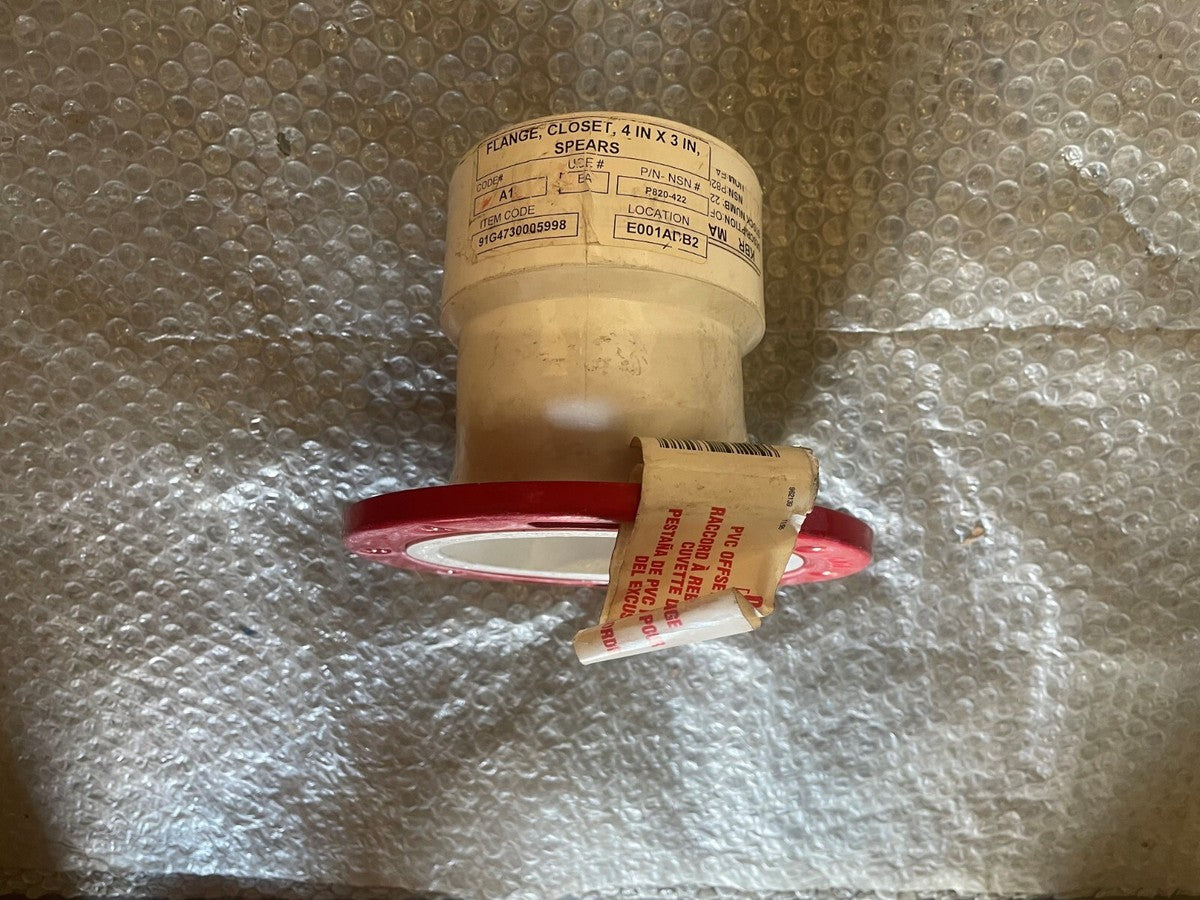 NIBCO NIBCO P820-422 4 x 3 PVC DWV 1-1/2 Offset Closet Flange w/ Adjustable Metal Ring