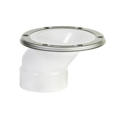 NIBCO NIBCO P820-422 4 x 3 PVC DWV 1-1/2 Offset Closet Flange w/ Adjustable Metal Ring