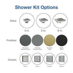 OATEY OATEY SD04MBDC Oatey QuickDrain SquareDrain 4 in. Deco Kit - Matte Black