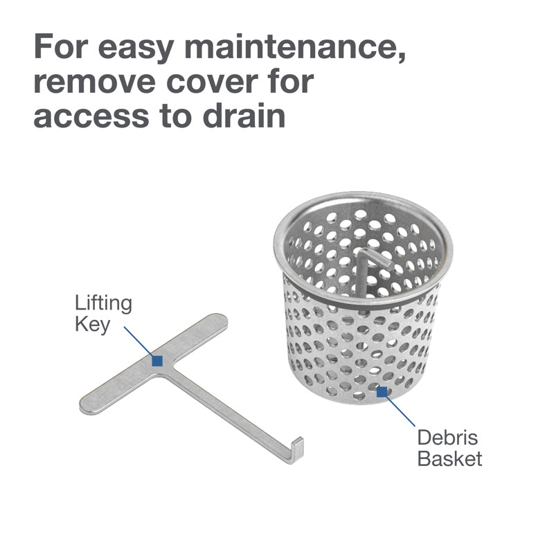OATEY OATEY SD04BSTL QuickDrain 4 in. Square Tile-In Kit - Brushed Stainless Steel