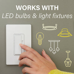 LEGRAND Pass & Seymour RHL153PBK Radiant LED Advanced Dimmer 150W