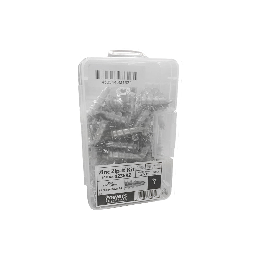 POWERS FASTENERS Powers Fasteners 2369 Zip-It Kit with Screws and Bit