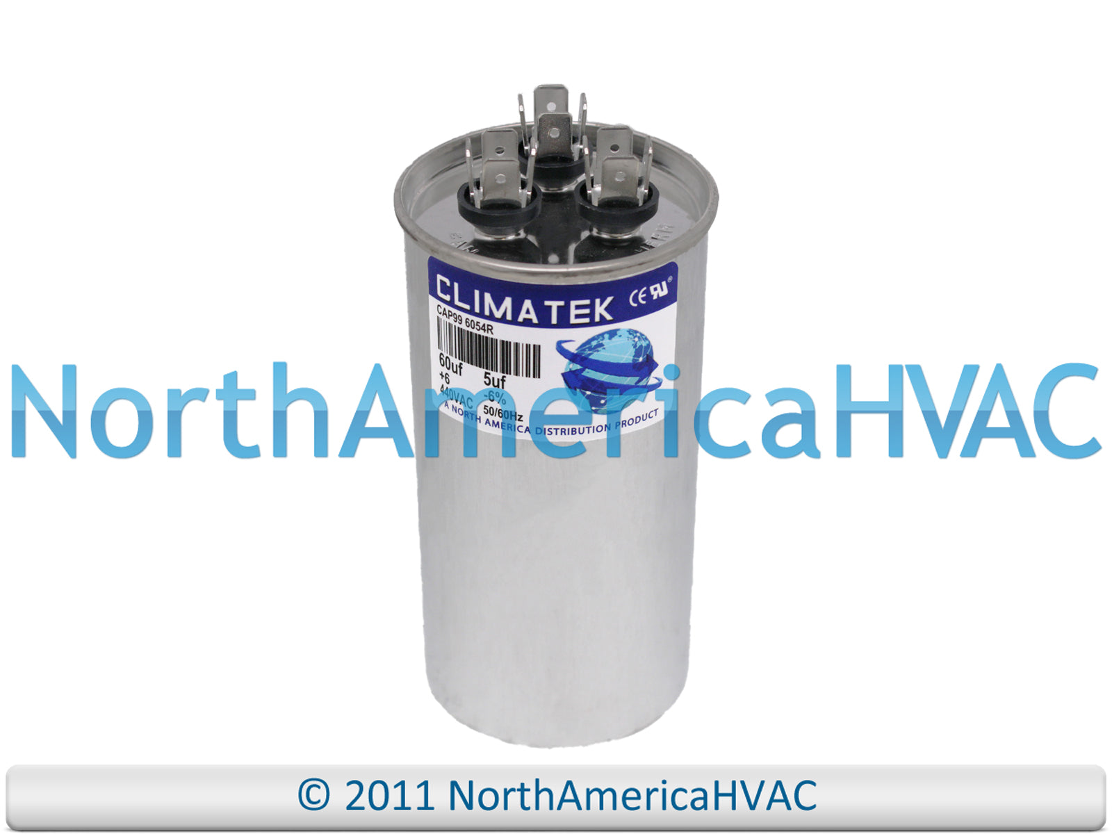 RUUD RUUD 43-25133-10 Dual Run Capacitor - 60+5 uF, 370VAC, Round