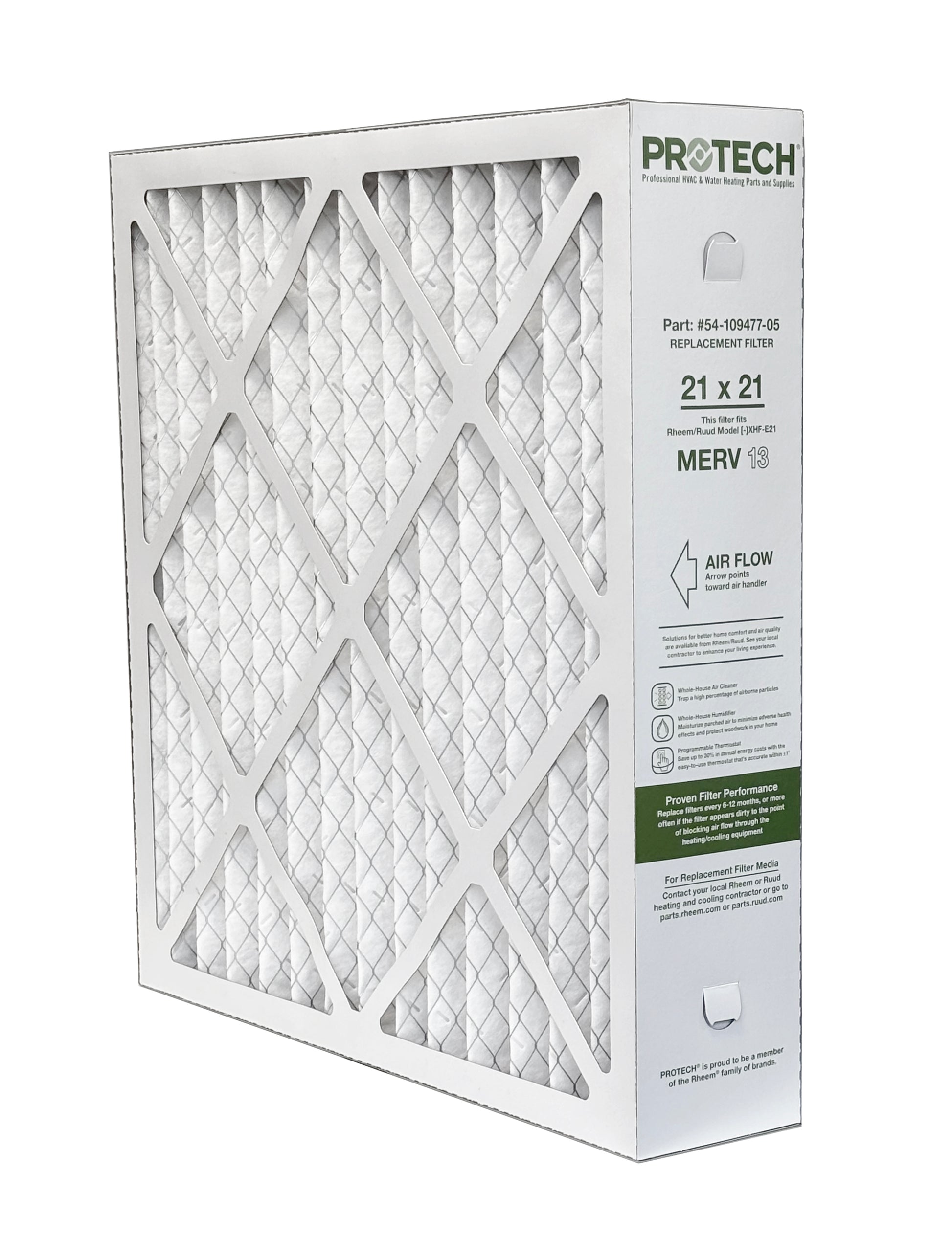 RUUD RUUD 54-109477-05 Exact-Fit Filter for Air Cleaner XHF-E21M13 MERV 13