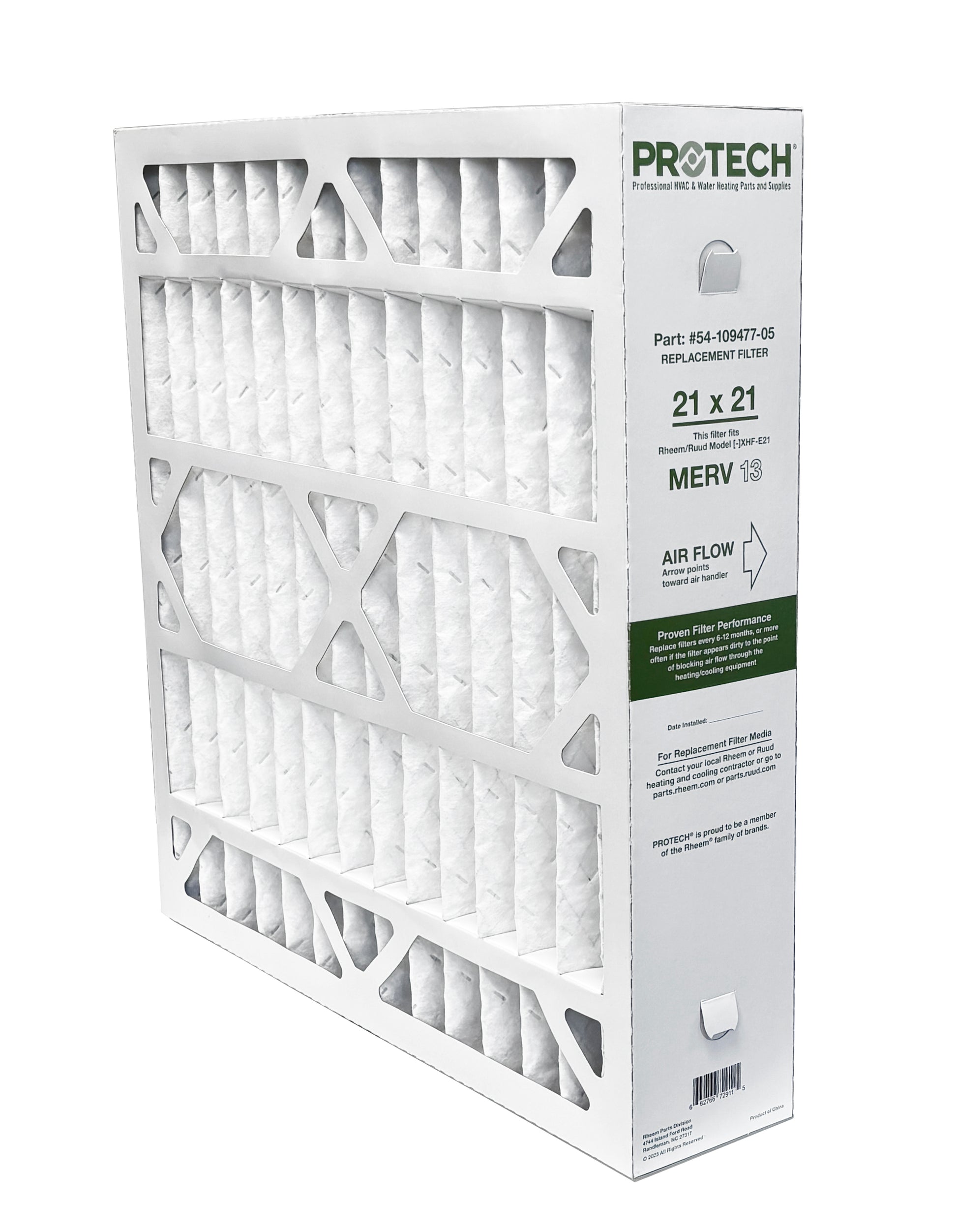 RUUD RUUD 54-109477-05 Exact-Fit Filter for Air Cleaner XHF-E21M13 MERV 13