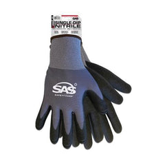SAS SAFETY SAS SAFETY 640-7013 Single Dip Nitrile Coated Gloves Large