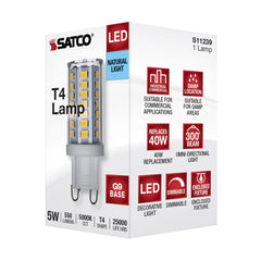 SATCO-NUVO Satco-nuvo S11239 5W LED G9 T4 5000K 120V Dimmable Clear Lamp