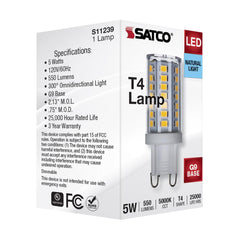 SATCO-NUVO Satco-nuvo S11239 5W LED G9 T4 5000K 120V Dimmable Clear Lamp