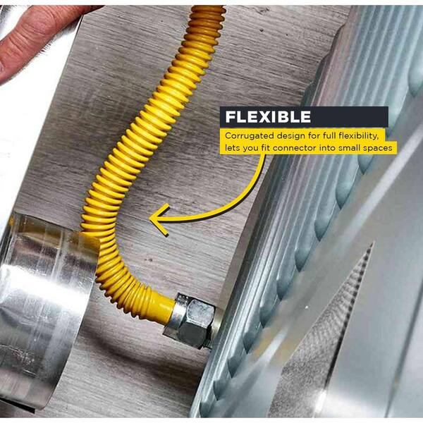 EVERFLOW EVERFLOW FTGC-YC12-18C Yellow Coated Stainless Steel Gas Connector